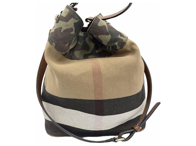 Burberry Borsa Hobo Military Point Marrone - vista 5
