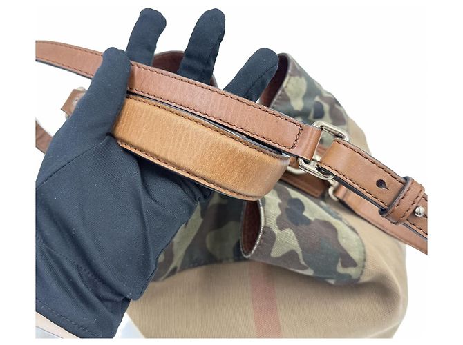 Burberry Borsa Hobo Military Point Marrone - vista 7