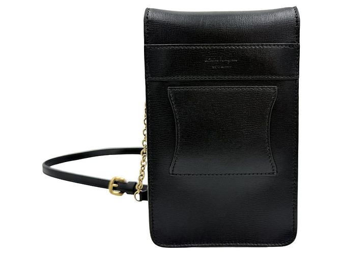 Salvatore Ferragamo Custodia per Telefono con Fiocco e Borsa a Tracolla Nero - vista 5