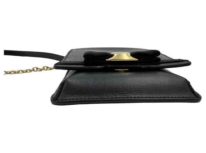 Salvatore Ferragamo Custodia per Telefono con Fiocco e Borsa a Tracolla Nero - vista 6