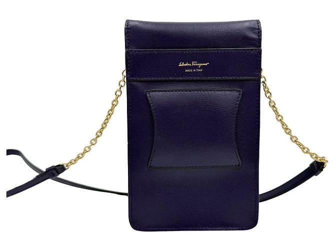 Salvatore Ferragamo Custodia per Telefono con Nastro Borsa a Tracolla Viola Porpora - vista 4