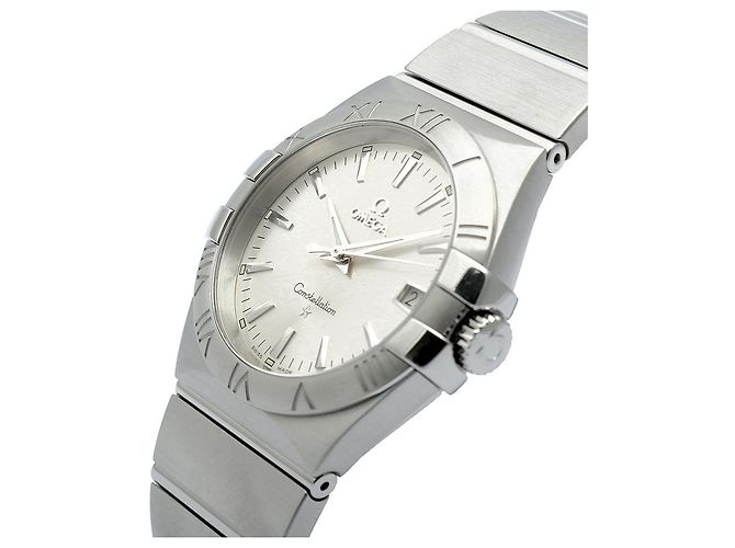 Omega Relógio Constellation Masculino em Aço Prateado Gravado Quartzo com Caixa de Garantia Prata - vista 11