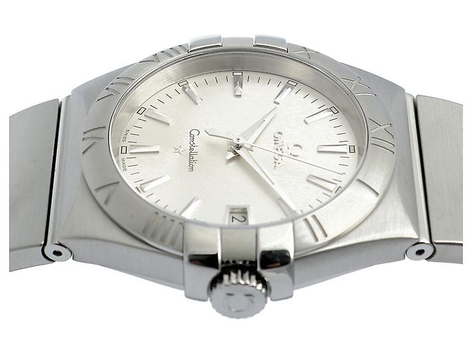 Omega Relógio Constellation Masculino em Aço Prateado Gravado Quartzo com Caixa de Garantia Prata - vista 13