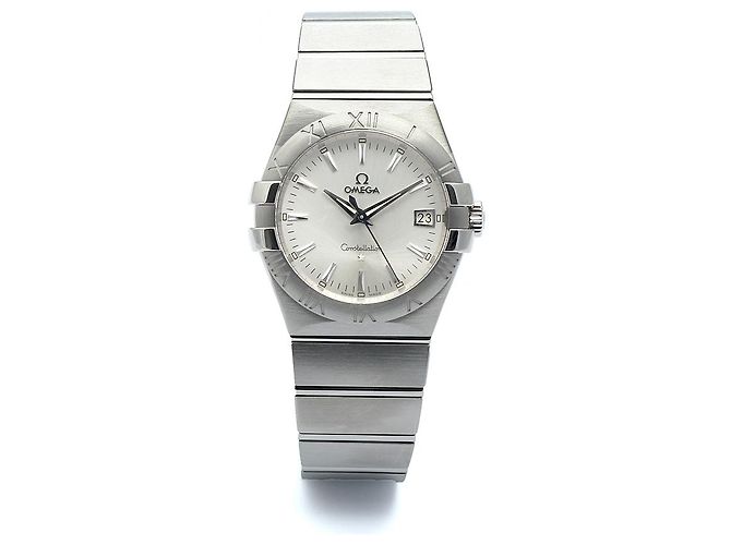Omega Relógio Constellation Masculino em Aço Prateado Gravado Quartzo com Caixa de Garantia Prata - vista 15