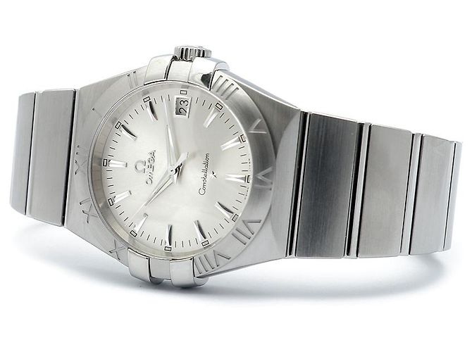 Omega Relógio Constellation Masculino em Aço Prateado Gravado Quartzo com Caixa de Garantia Prata - vista 19