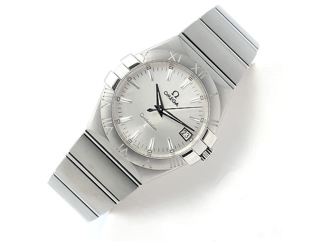 Omega Relógio Constellation Masculino em Aço Prateado Gravado Quartzo com Caixa de Garantia Prata - vista 22