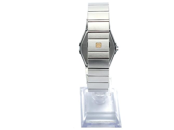 Omega Relógio Constellation Masculino em Aço Prateado Gravado Quartzo com Caixa de Garantia Prata - vista 7