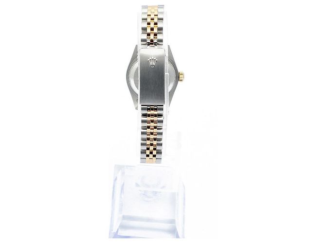 Rolex Relógio Datejust Feminino de Combinação Ouro Champagne e Diamantes Dourado - vista 6