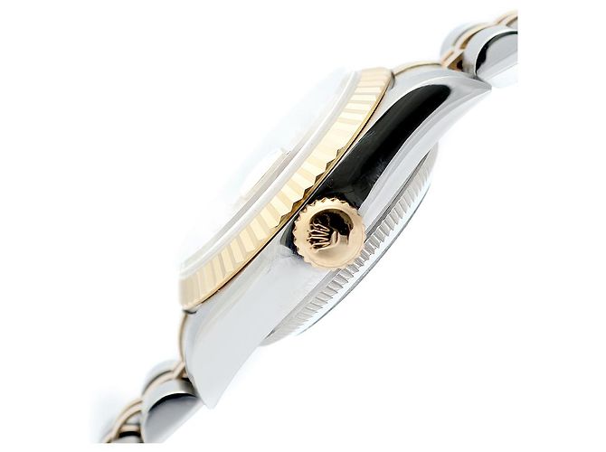 Rolex Relógio Datejust Feminino de Combinação Ouro Champagne e Diamantes Dourado - vista 9