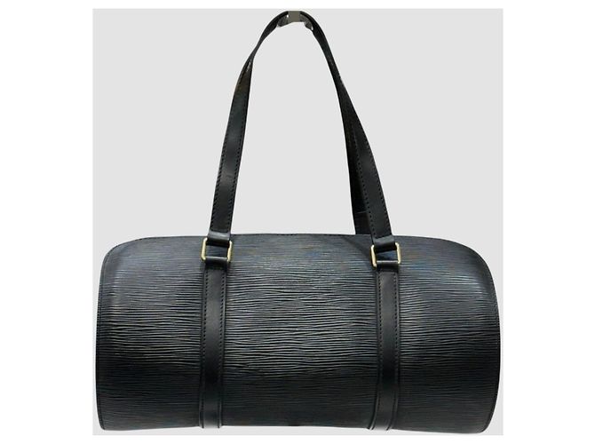 Louis Vuitton Borsa Tote Papillon in pelle Epi nera Nero - vista 7