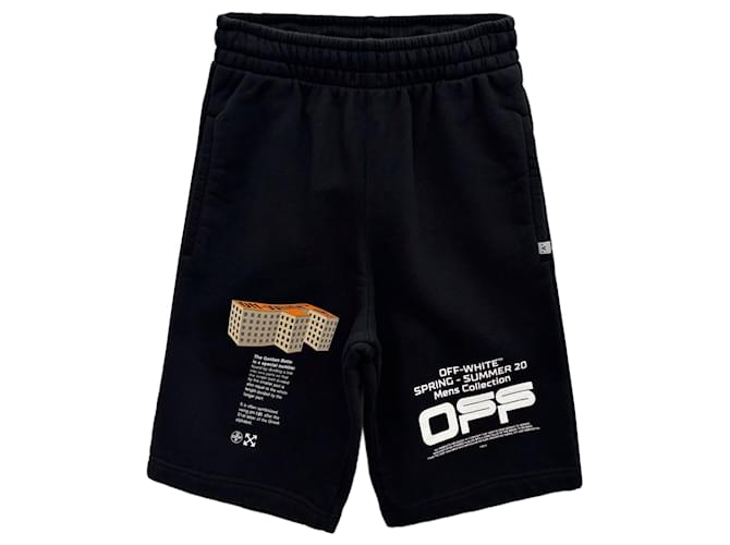 Off White Pantaloncini a linee ondulate Nero - vista 6