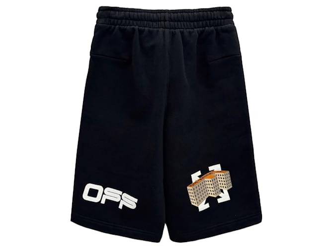 Off White Pantaloncini a linee ondulate Nero - vista 7