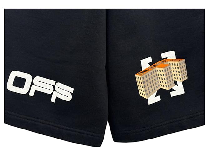 Off White Pantaloncini a linee ondulate Nero - vista 8