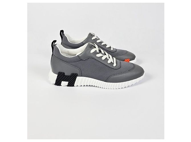 Hermès Bouncing Sneakers Scarpe sportive da uomo Mesh Grigio Marrone - vista 10