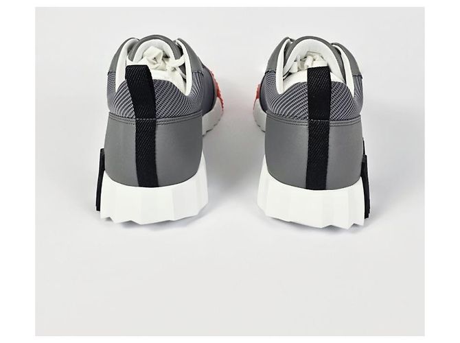 Hermès Bouncing Sneakers Scarpe sportive da uomo Mesh Grigio Marrone - vista 13