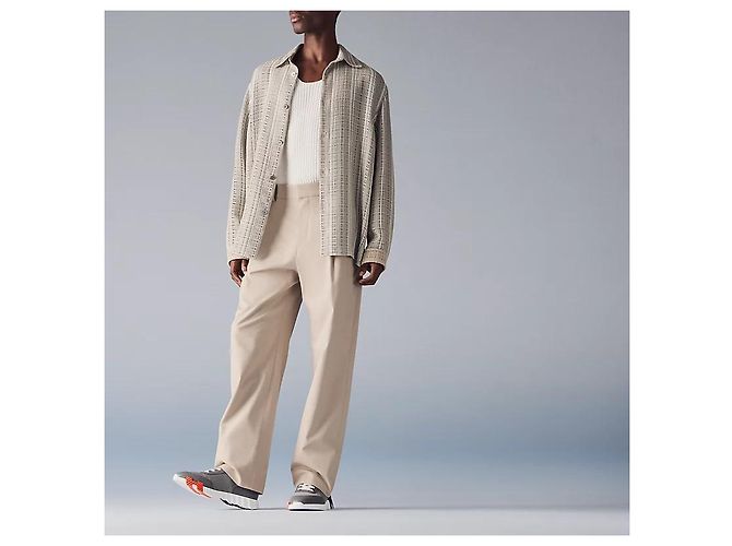 Hermès Bouncing Sneakers Scarpe sportive da uomo Mesh Grigio Marrone - vista 3