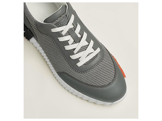 Hermès Bouncing Sneakers Scarpe sportive da uomo Mesh Grigio Marrone - vista 7