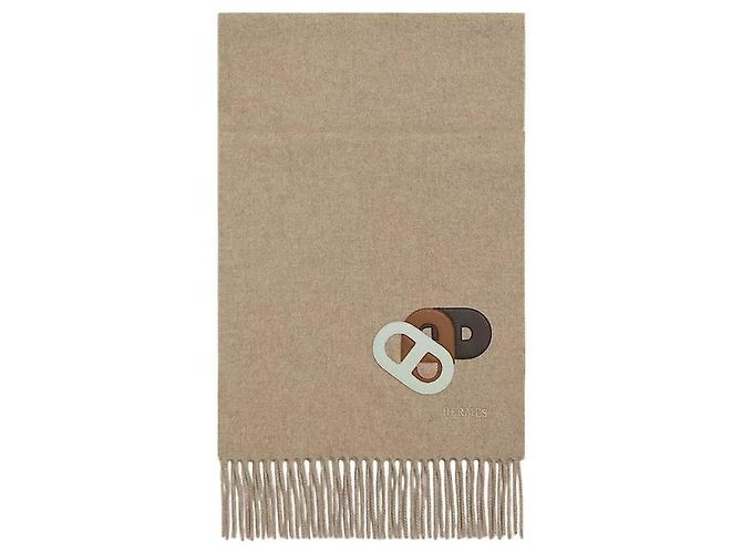 Hermès Sciarpa in cashmere Chaine d'Ancre Marrone - vista 2