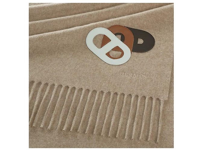 Hermès Sciarpa in cashmere Chaine d'Ancre Marrone - vista 4