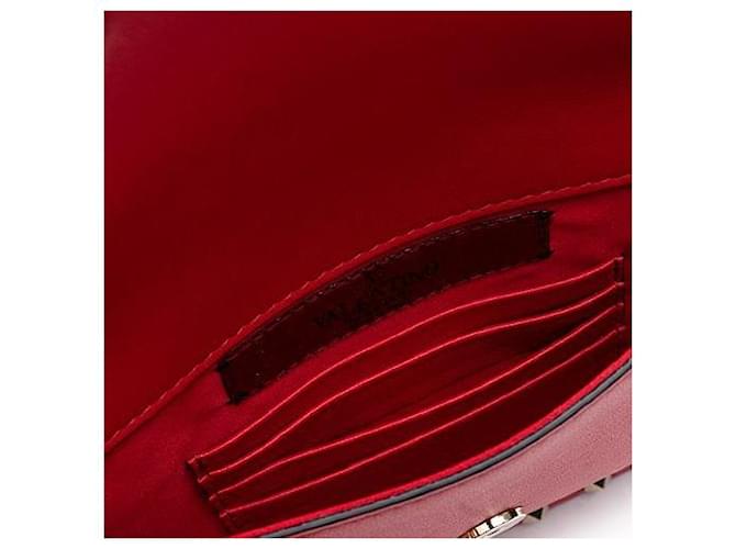 Valentino Clutch Rockstud Flap Rosso - vista 8
