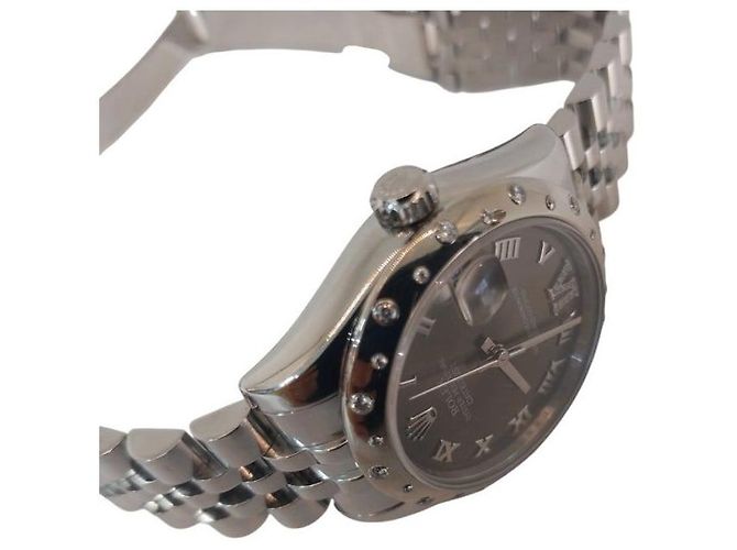 Rolex Relógio Datejust para mulher com mostrador Chocolate e bezel Oyster com Diamantes Marrom - vista 4