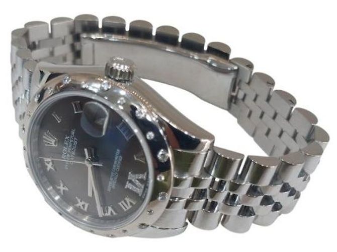 Rolex Relógio Datejust para mulher com mostrador Chocolate e bezel Oyster com Diamantes Marrom - vista 6