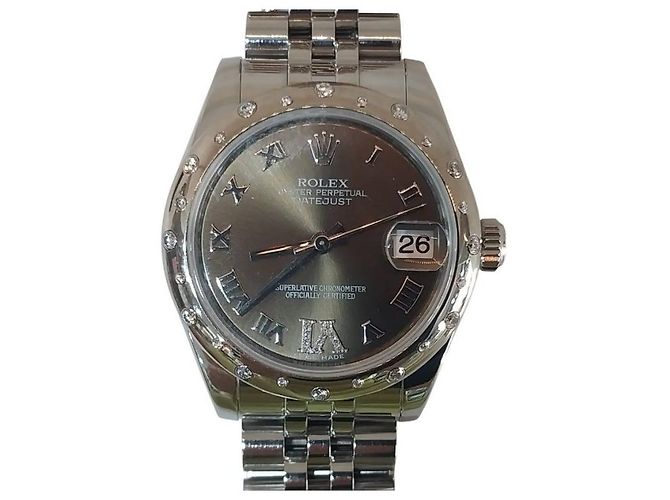 Rolex Relógio Datejust para mulher com mostrador Chocolate e bezel Oyster com Diamantes Marrom - vista 9