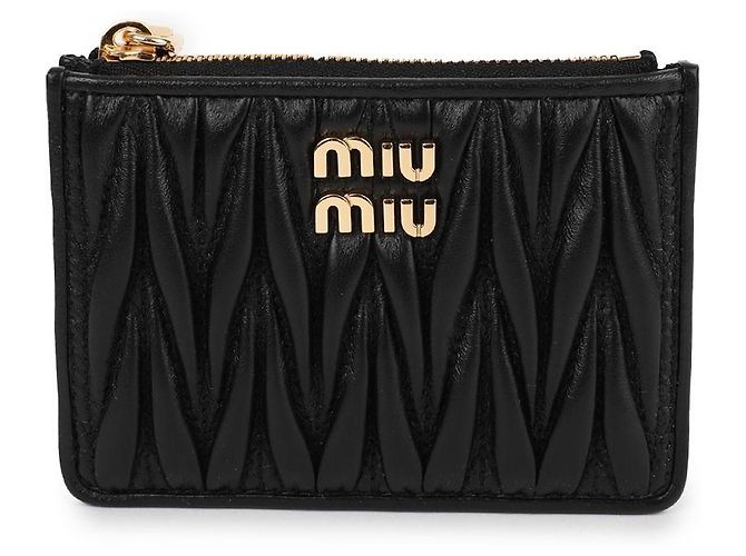 Miu Miu Tarjetero de piel napa para mujer Negro - vista 3