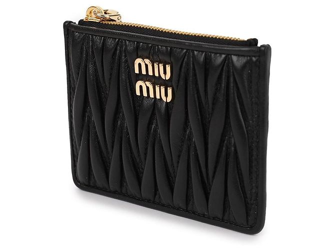 Miu Miu Tarjetero de piel napa para mujer Negro - vista 4