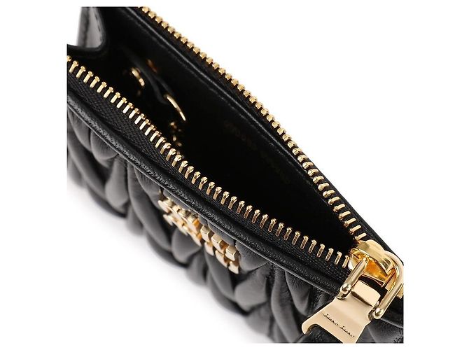 Miu Miu Tarjetero de piel napa para mujer Negro - vista 8