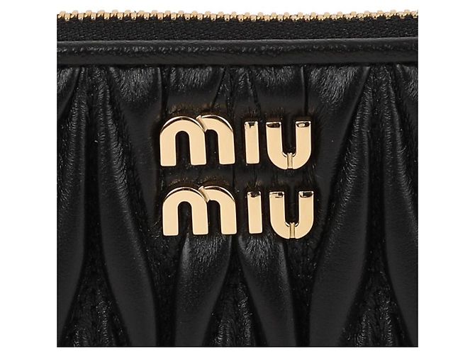 Miu Miu Tarjetero de piel napa para mujer Negro - vista 9