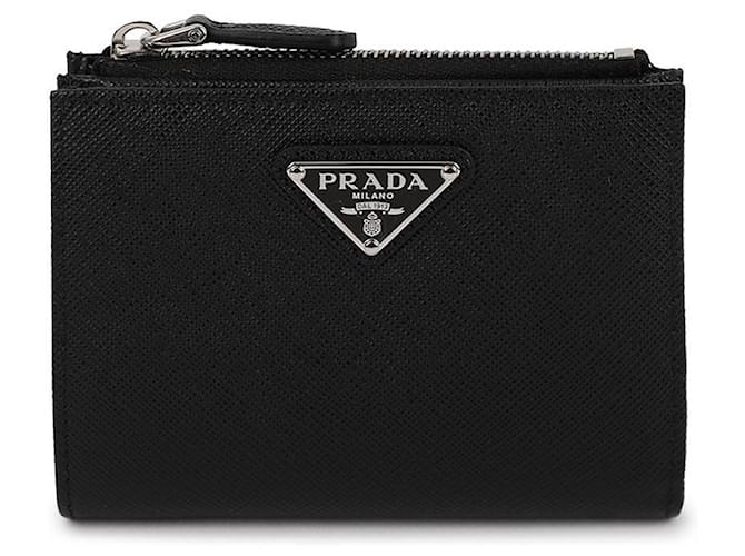 Prada Saffiano Wallet mit Triangle-Logo Schwarz - Ansicht 3
