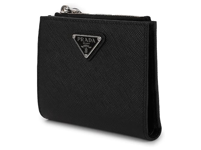 Prada Saffiano Wallet mit Triangle-Logo Schwarz - Ansicht 4