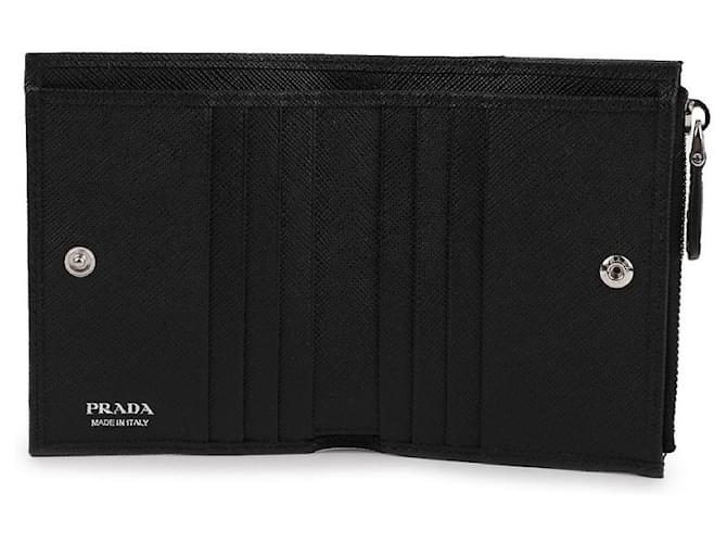 Prada Saffiano Wallet mit Triangle-Logo Schwarz - Ansicht 7