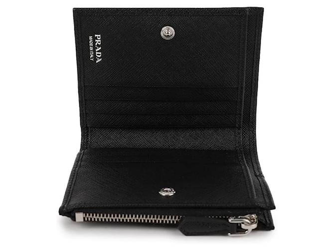Prada Saffiano Wallet mit Triangle-Logo Schwarz - Ansicht 9