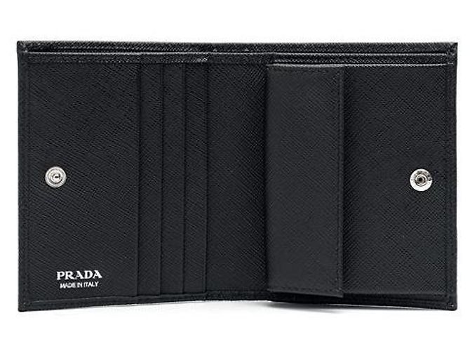 Prada Saffiano Leder Geldbörse Schwarz - Ansicht 6