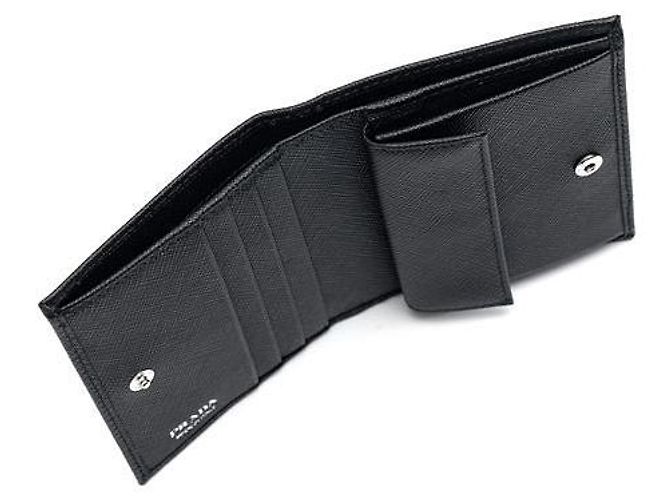 Prada Saffiano Leder Geldbörse Schwarz - Ansicht 7