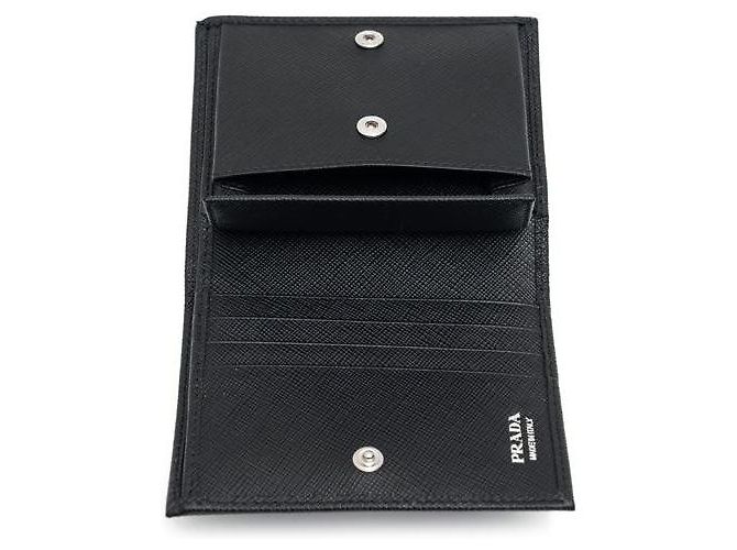 Prada Saffiano Leder Geldbörse Schwarz - Ansicht 8