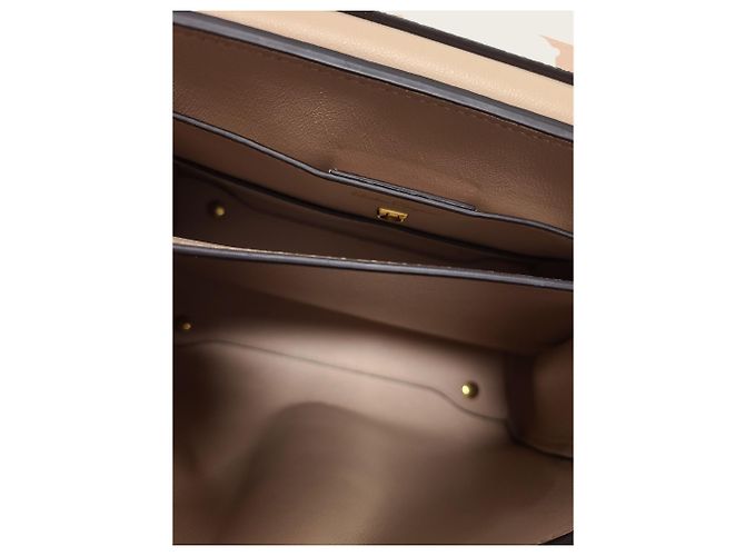 Salvatore Ferragamo Borsa a mano e a spalla Margo in pelle beige con Gancini Marrone - vista 4