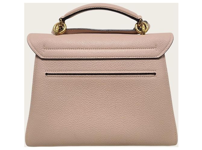 Salvatore Ferragamo Borsa a mano e a spalla Margo in pelle beige con Gancini Marrone - vista 5