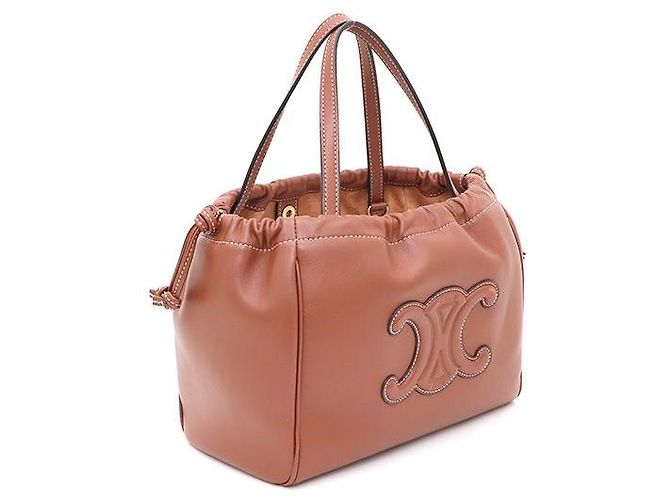 Céline Triomphe Small Drawstring Tote Bag Schultertasche Braun - Ansicht 2