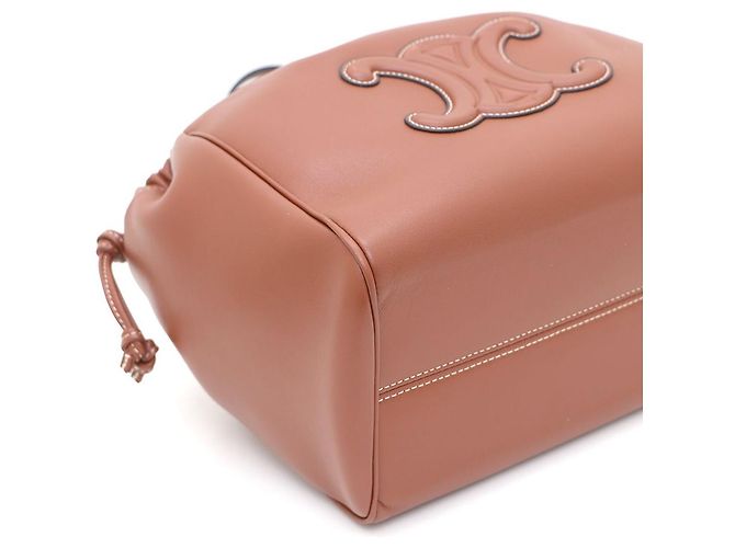 Céline Triomphe Small Drawstring Tote Bag Schultertasche Braun - Ansicht 6
