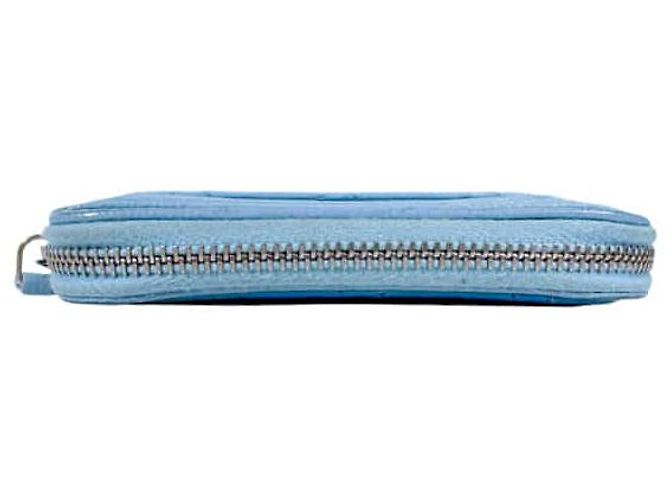 Chanel Portafoglio porta monete e carte con zip CC Logo in Caviar Crystal Blu - vista 7