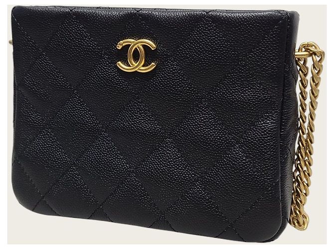 Chanel Piccola borsa hobo Black Caviar Heart Gold Ball Nero - vista 2