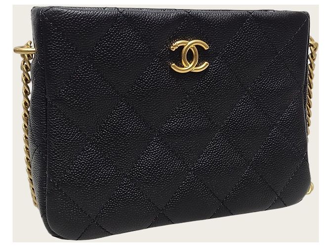 Chanel Piccola borsa hobo Black Caviar Heart Gold Ball Nero - vista 3