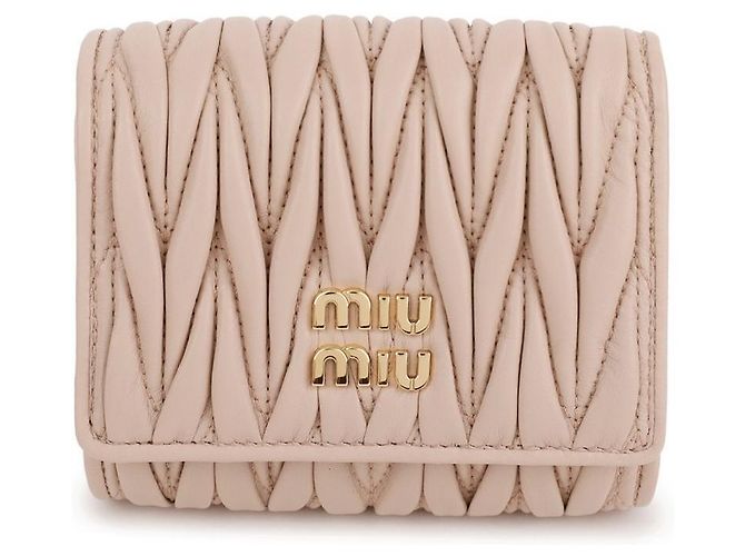Miu Miu Kleiner Matelassé-Nappa-Ledergeldbörse Pink - Ansicht 3