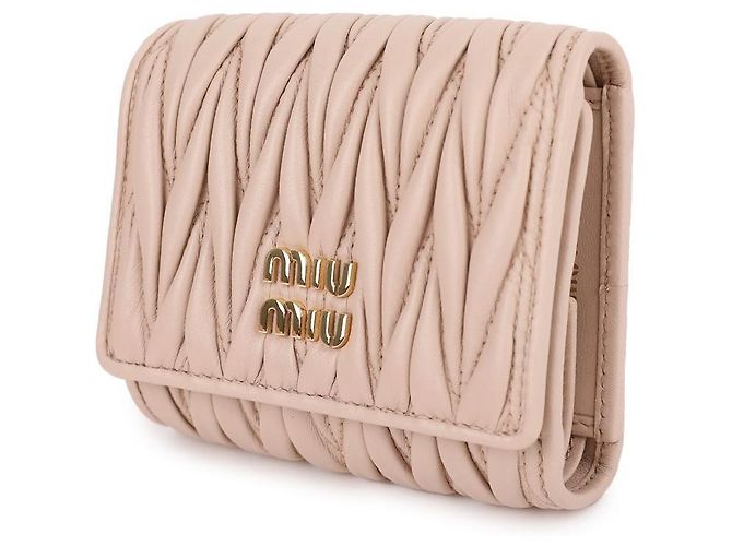 Miu Miu Kleiner Matelassé-Nappa-Ledergeldbörse Pink - Ansicht 4