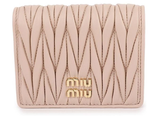 Miu Miu Cartera bifold de cuero Nap - vista 3
