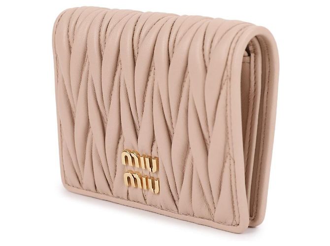 Miu Miu Cartera bifold de cuero Nap - vista 4