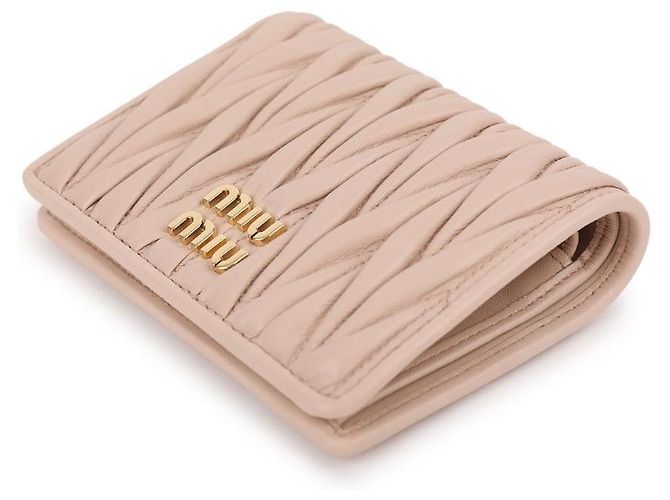 Miu Miu Cartera bifold de cuero Nap - vista 6